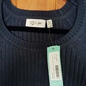 Rd Style Side Button Blue Sweater Size 